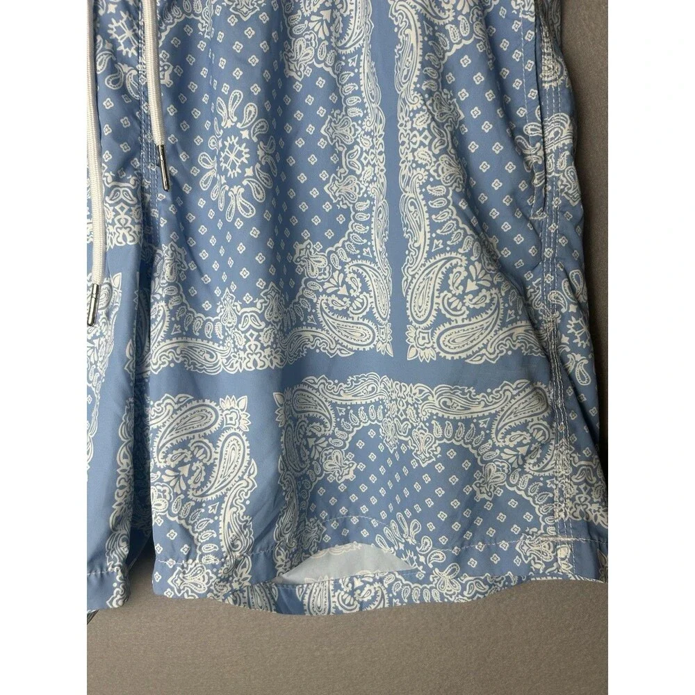 Slate & Stone Blue Paisley Swim Trunks | Resort Beach Shorts‎ | Size L